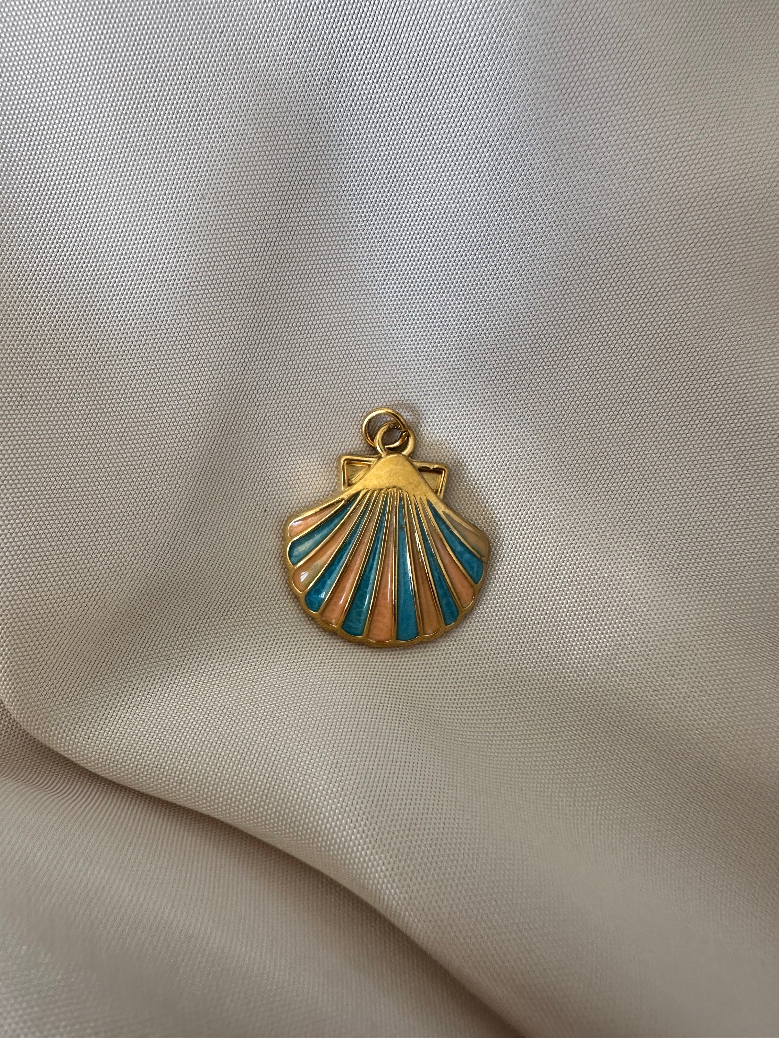 Charm coquille bleu/orange