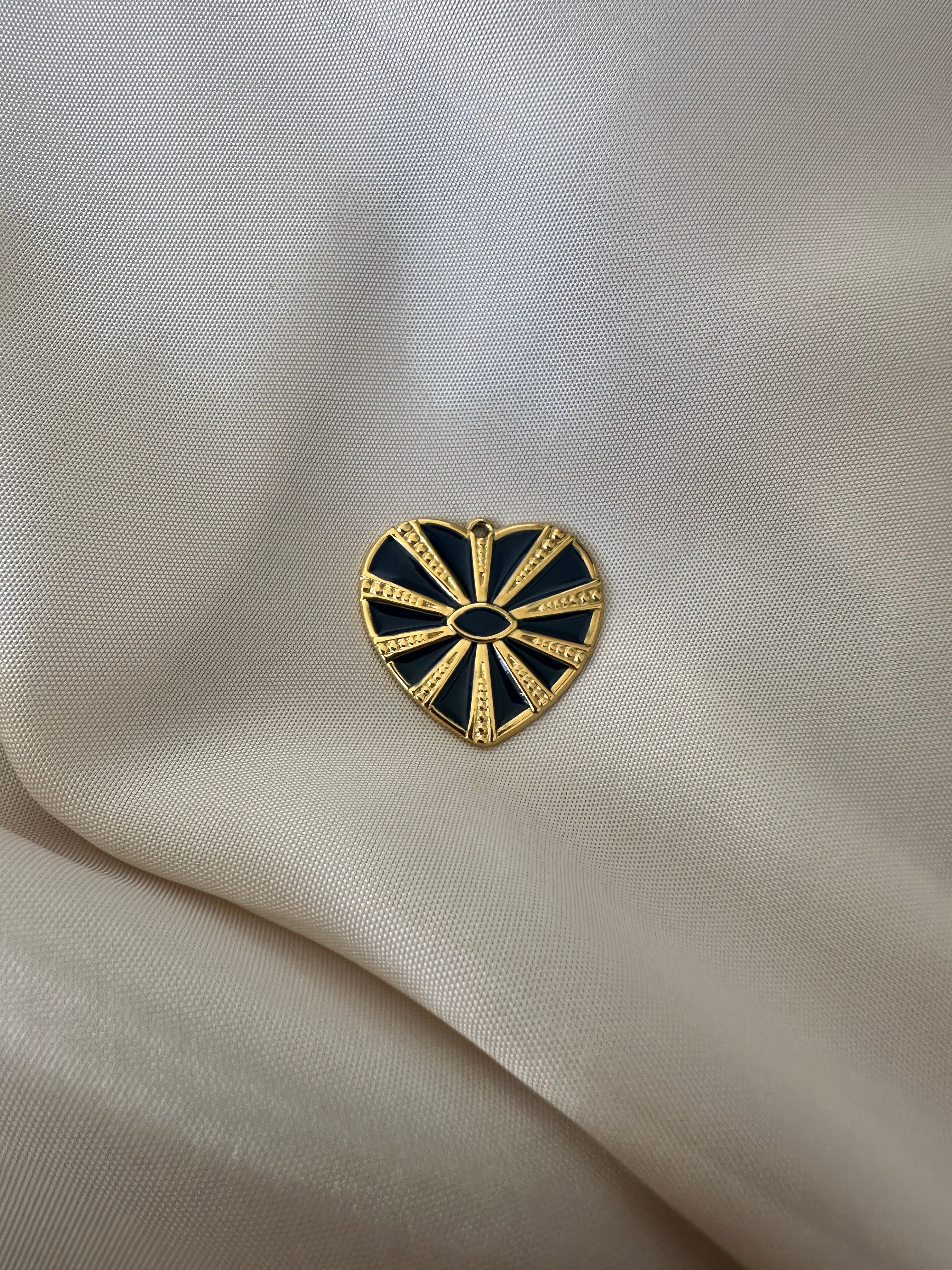 Charm coeur rayon bleu