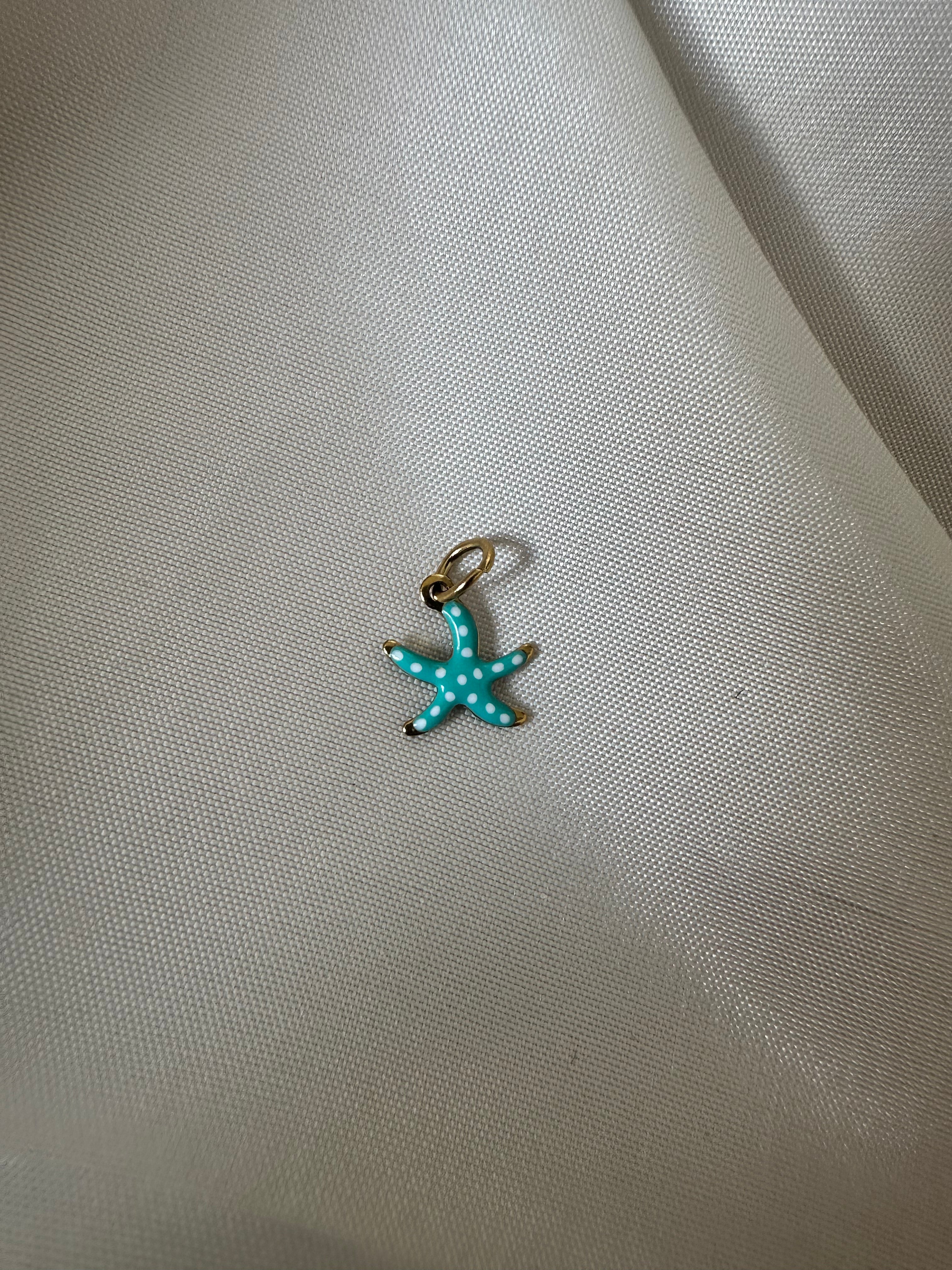 Petit charm étoile de mer bleu