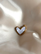 Charm coeur doré nacré