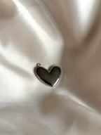 Charm coeur argenté nacré
