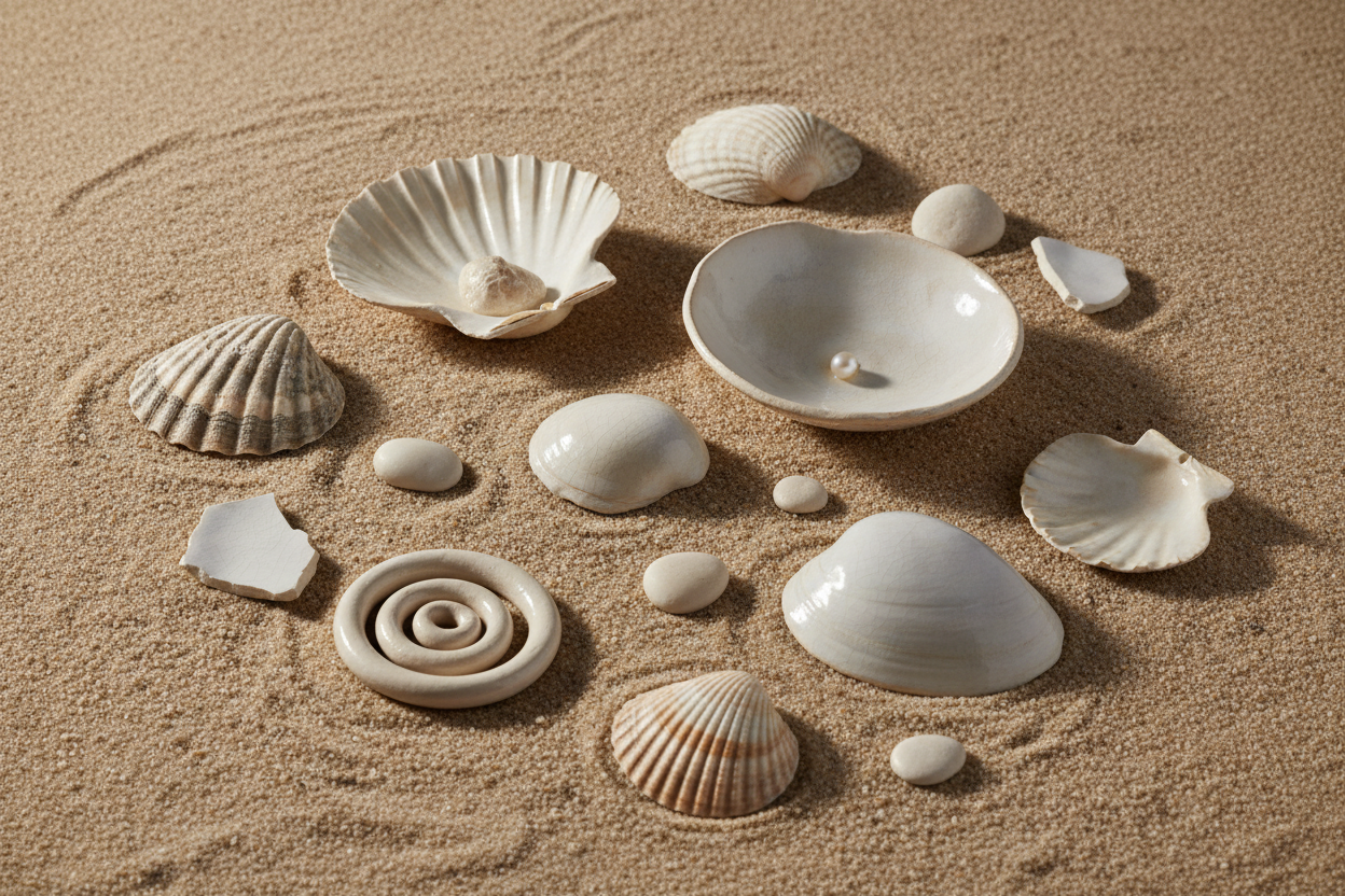 je souhaite que certaines des coquilles sur la photo soient elles même en céramique